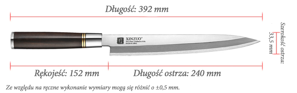 XN136 sashimi 240mm wymiary