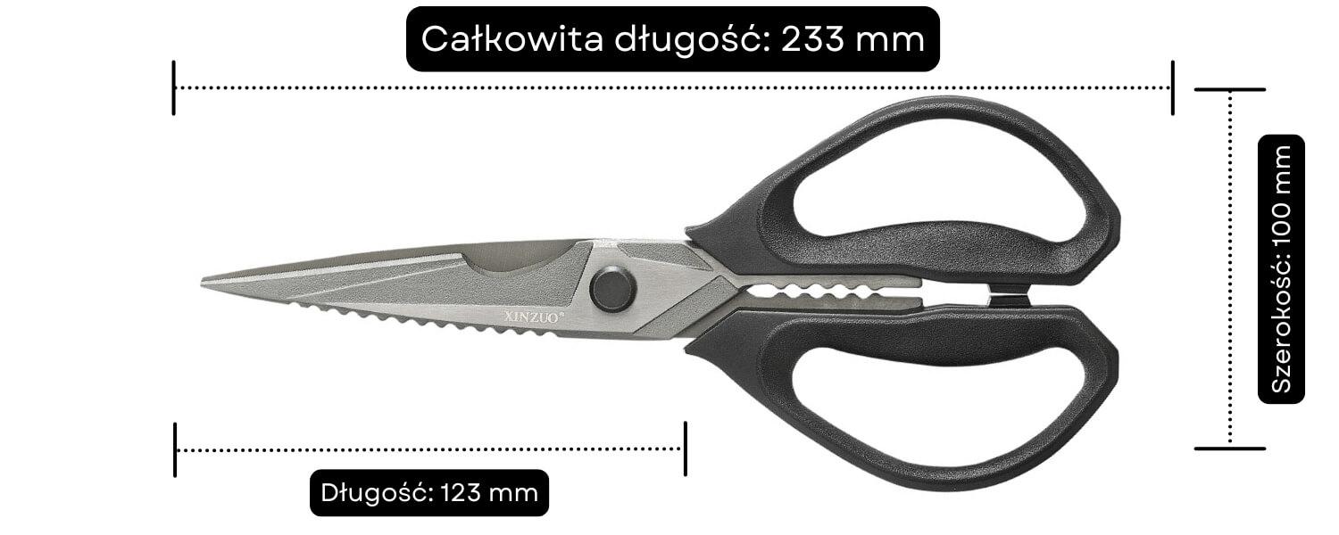 Wymiary nożyczek do porcjowania H7