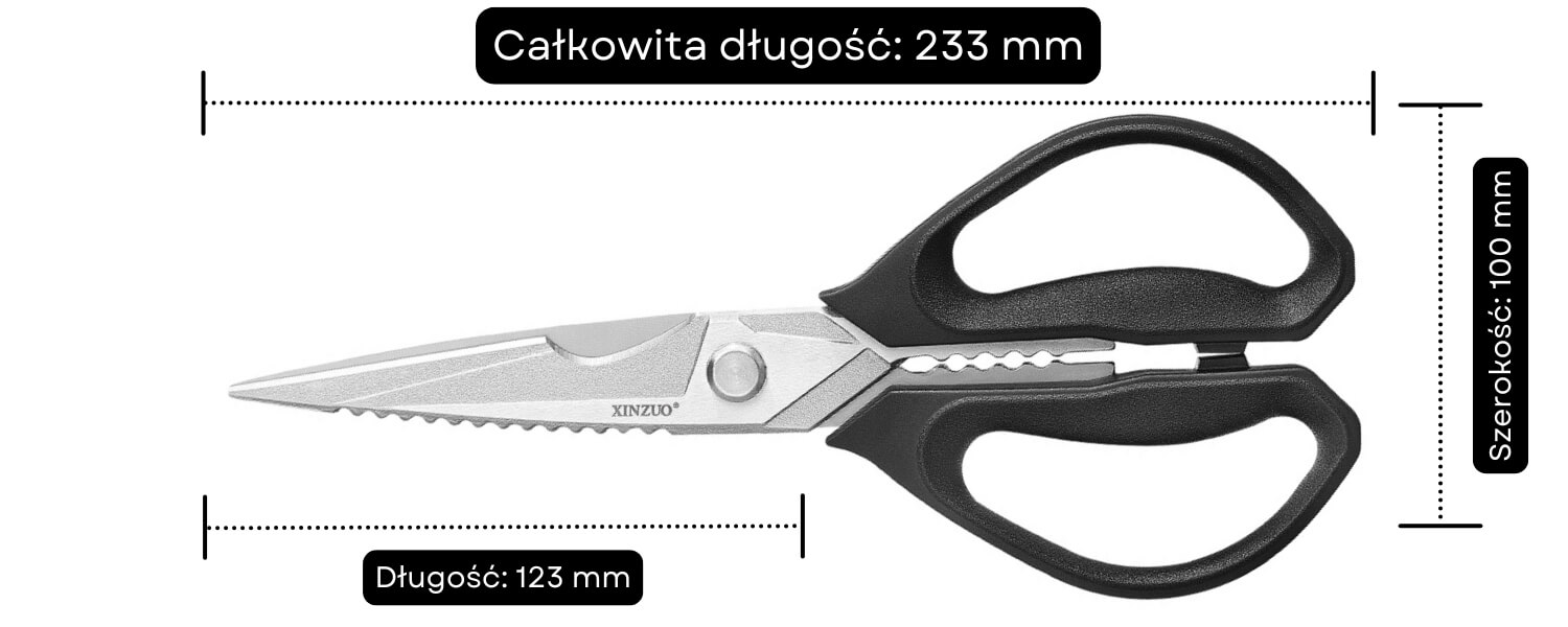 Wymiary nożyczek do porcjowania H7