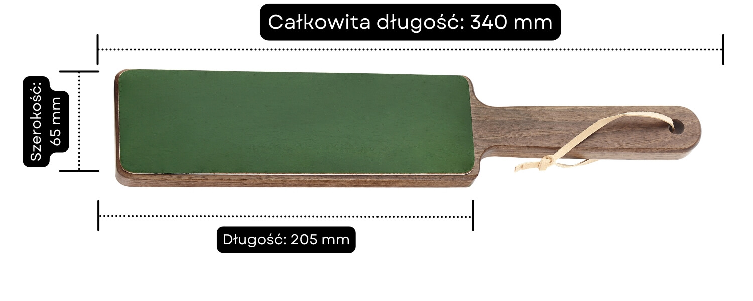Dwustronna skórzana ostrzałka XinZuo - wymiary