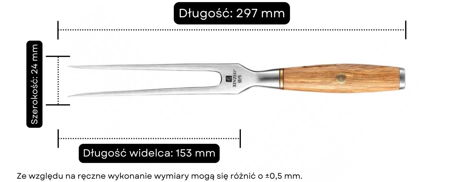 Wymiary widelca do mięsa Lan B37