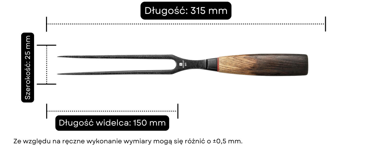 Widelec do mięsa XinZuo Mo X06 wymiary
