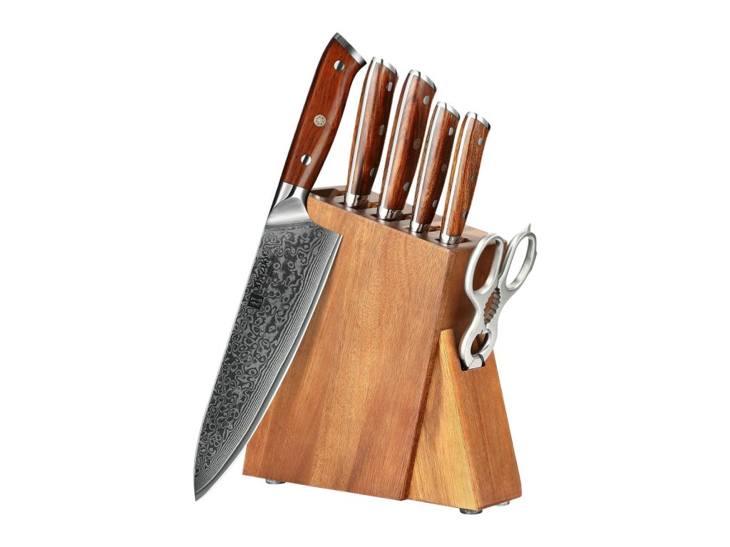 Zestaw noży XinZuo Yu B13R ze stojakiem i nożycami