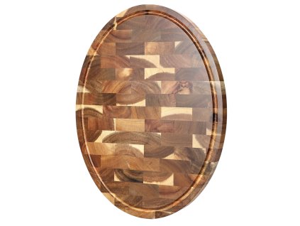 Owalna deska do krojenia z drewna akacjowego - model 10