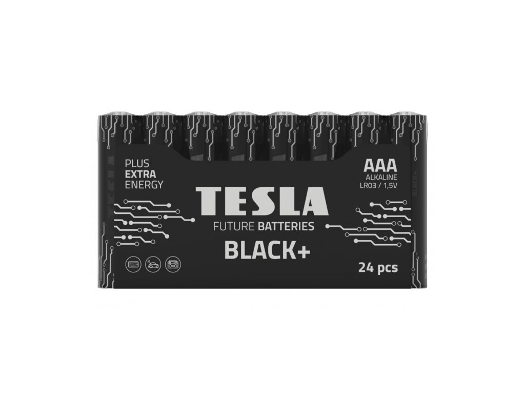 Tesla 1099137270 - BLACK+ alkalická mikrotužková baterie AAA (LR03, shrink) 24 ks