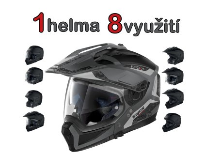 Photoshop modularni helma nolan multifunkcni prilba na motorku ctyrkolku seda cerna kvalitni
