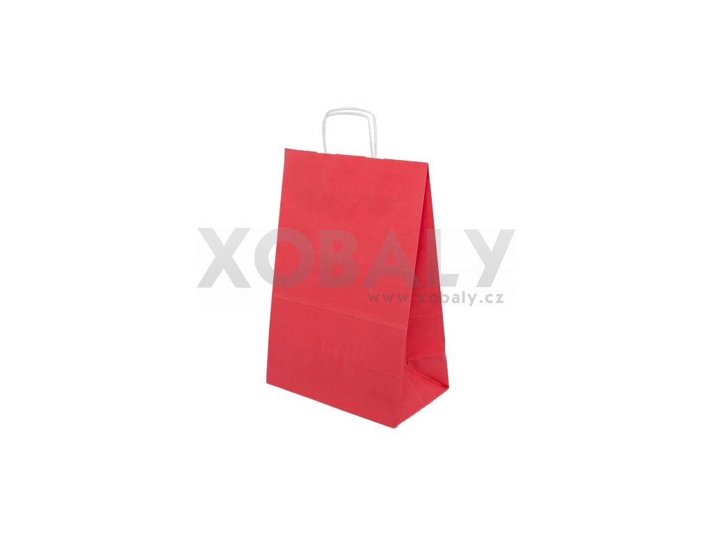 Tašky papírové barevné 305x170x445mm - červená