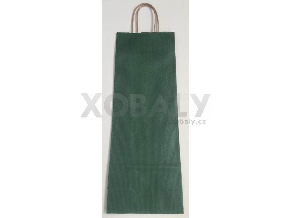 Papírová taška na víno 14x8x39cm - zelená