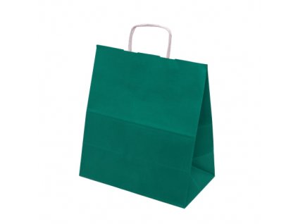 Papírové barevné tašky 305x170x340mm - tmavě zelená