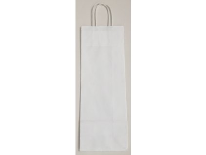 Papírová taška na víno 14x8x39cm - bílá
