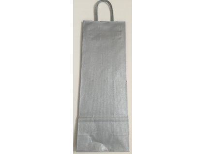Papírová taška na víno 14x8x39cm - stříbrná