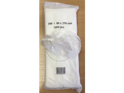 Sáček HDPE vytahovací 140+80x350mm (cena za 1000ks)