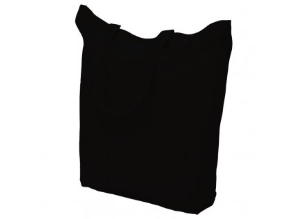 Bavlněná nákupní taška černá - ucho krátké - 380x420mm