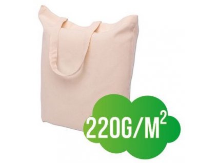 Bavlněná nákupní taška přírodní ucho krátké - silná - 380x420mm
