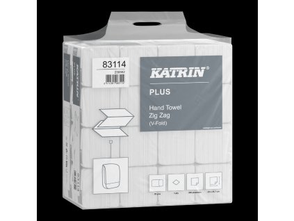 83114 katrin plus v fold paper towels zig zag 300 sheets 1 ply handy pack