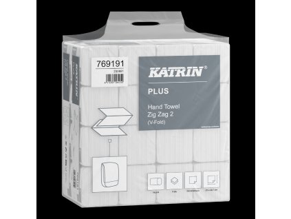 769191 katrin plus v fold paper towels zig zag 194 sheets 2 ply handy pack