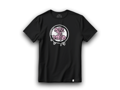 BLACK T SHIRT FRONT BIP