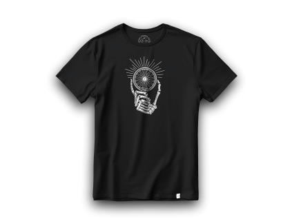 BLACK T SHIRT FRONT SKELETON HAND