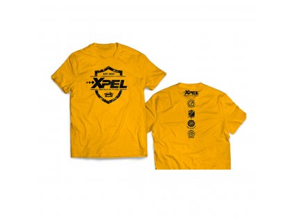 xpel men´s yellow w/black trim t-shirt l