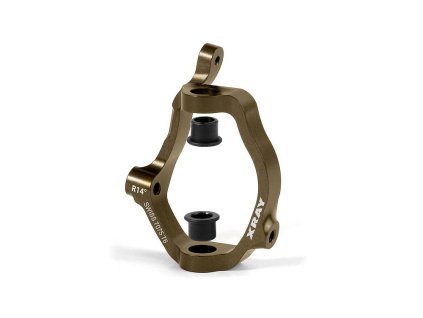 XB808 ALU CASTER BLOCK 14° RIGHT  - SWISS 7075 T6 - HARD COATED --- Replaced with #352274