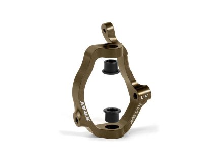 XB808 ALU CASTER BLOCK 14° LEFT - SWISS 7075 T6 - HARD COATED --- Replaced with #352284