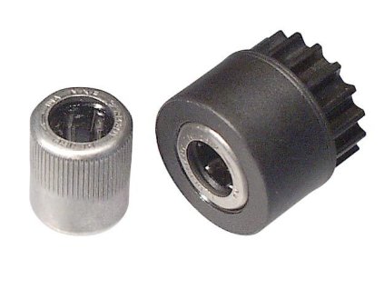 ONE-WAY PULLEY WITH GROOVED ONE-WAY BEARING