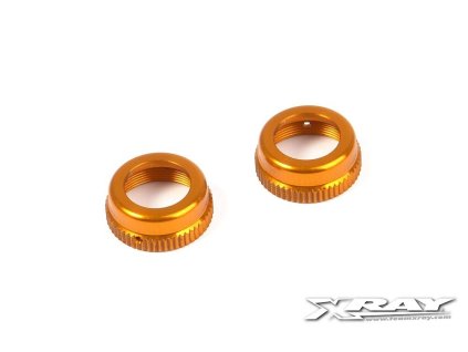 t4 alu shock cap nut with vent hole orange 2