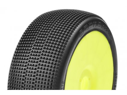 1/8 Off Road Buggy Bonded Rubbers, TRACER, Yellow Rims, Medium-Soft Compound, 1 Pair