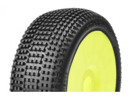 1/8 Off Road Buggy glued rubber, ZONDA XTR, yellow rims, Soft compound, 1 pair