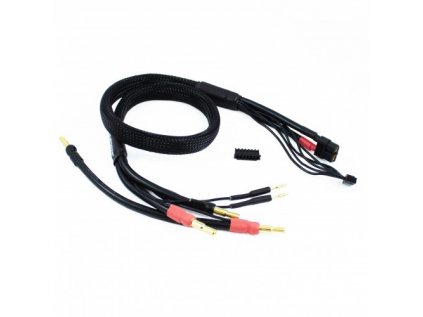 2 x 2S černý nabíj. kabel G4/G5 v černé ochranné punčoše - dlouhý 600mm-(XT60, 3-pin XH)
