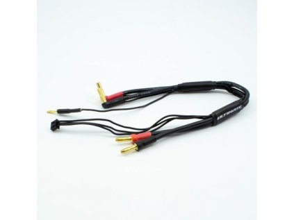 2S černý nabíjecí kabel G4/G5 v černé ochranné punčoše - dlouhý 300mm - (4mm, 3-pin XH)