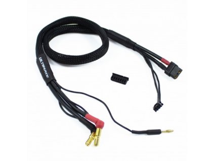 2S černý nabíjecí kabel G4/G5 v černé ochranné punčoše - dlouhý 600mm - (XT60, 3-pin XH)