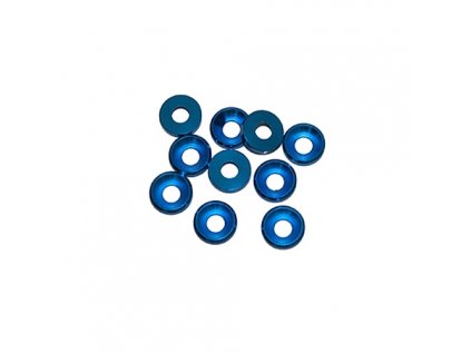 4 mm hliníkové podložky modré, 10 ks.