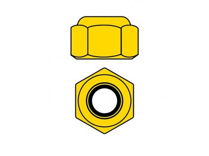 Aluminum Nylon STOP nuts M2 - gold - 10 pcs.