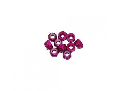 M3 aluminum self-locking nuts pink, 10 pcs.