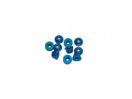 M3 aluminum self-locking nuts with blue trim, 10 pcs.