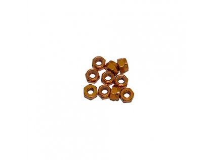 M3 aluminum self-locking nuts, gold, 10 pcs.