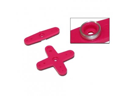 Plastic levers set for JR / SANWA / KO pink (2 pcs.) - with aluminum ring