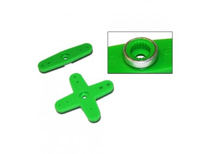 Plastic levers set for JR / SANWA / KO green (2 pcs.) - with aluminum ring