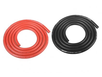 Silicone cable 5.5qmm, 10AWG, 2x1 meter, black and red