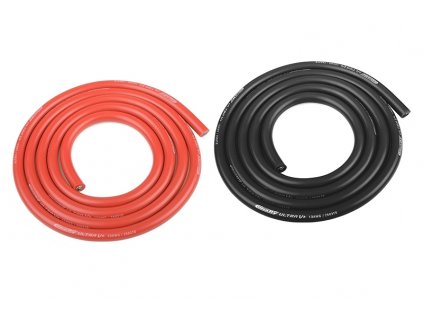 Silikonový kabel 5,5qmm, 10AWG, 2x1metr, černý a červený