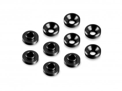 MACHINED ALU COUNTERSUNK CENTERING SERVO SHIM - BLACK (10)