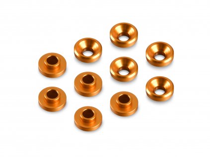 MACHINED ALU COUNTERSUNK CENTERING SERVO SHIM - ORANGE (10)