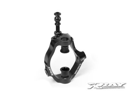 ALU CASTER BLOCK 10° LEFT - 3 ROLL-CENTERS - SWISS 7075 T6 - HARD COATED