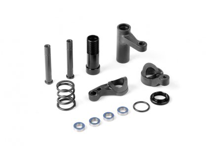 SERVO SAVER WITH CHASSIS LOCK & HARD SPRING - GRAPHITE - SET