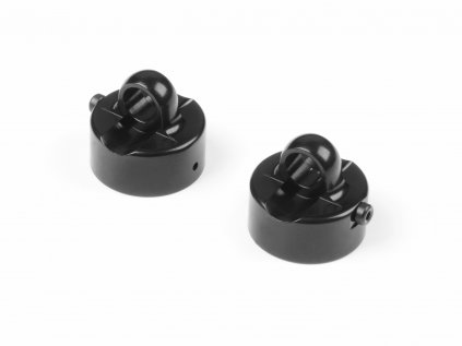 XB8/GT ALU SHOCK CAP NUT VENT HOLE - SWISS 7075 T6 - BLACK COATED (2)