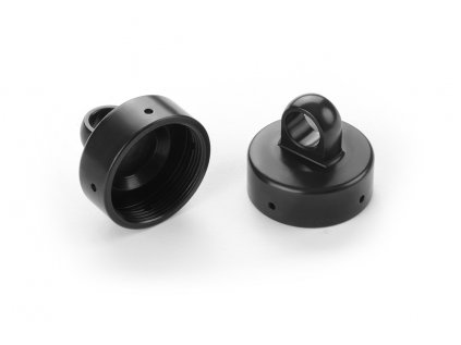 XB8 ALU SHOCK CAP NUT 4x BLEED HOLE - BLACK COATED (2)