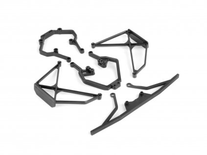 SCX COMPOSITE F & R BUMPER BRACES + SIDE GUARDS (2+1+2)