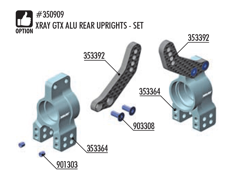 XRAY GTX ALU REAR UPRIGHTS SET XRAYstore