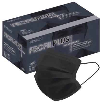 Trojvrstvove ruska unigloves profil plus cierne 50 ks